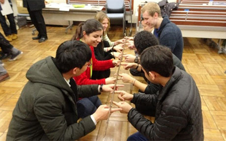 A group activity using bamboo