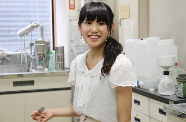 Ms. Morimoto in the lab