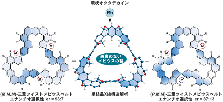 図4 三重ツイスト芳香族メビウスベルトの合成と結晶構造 